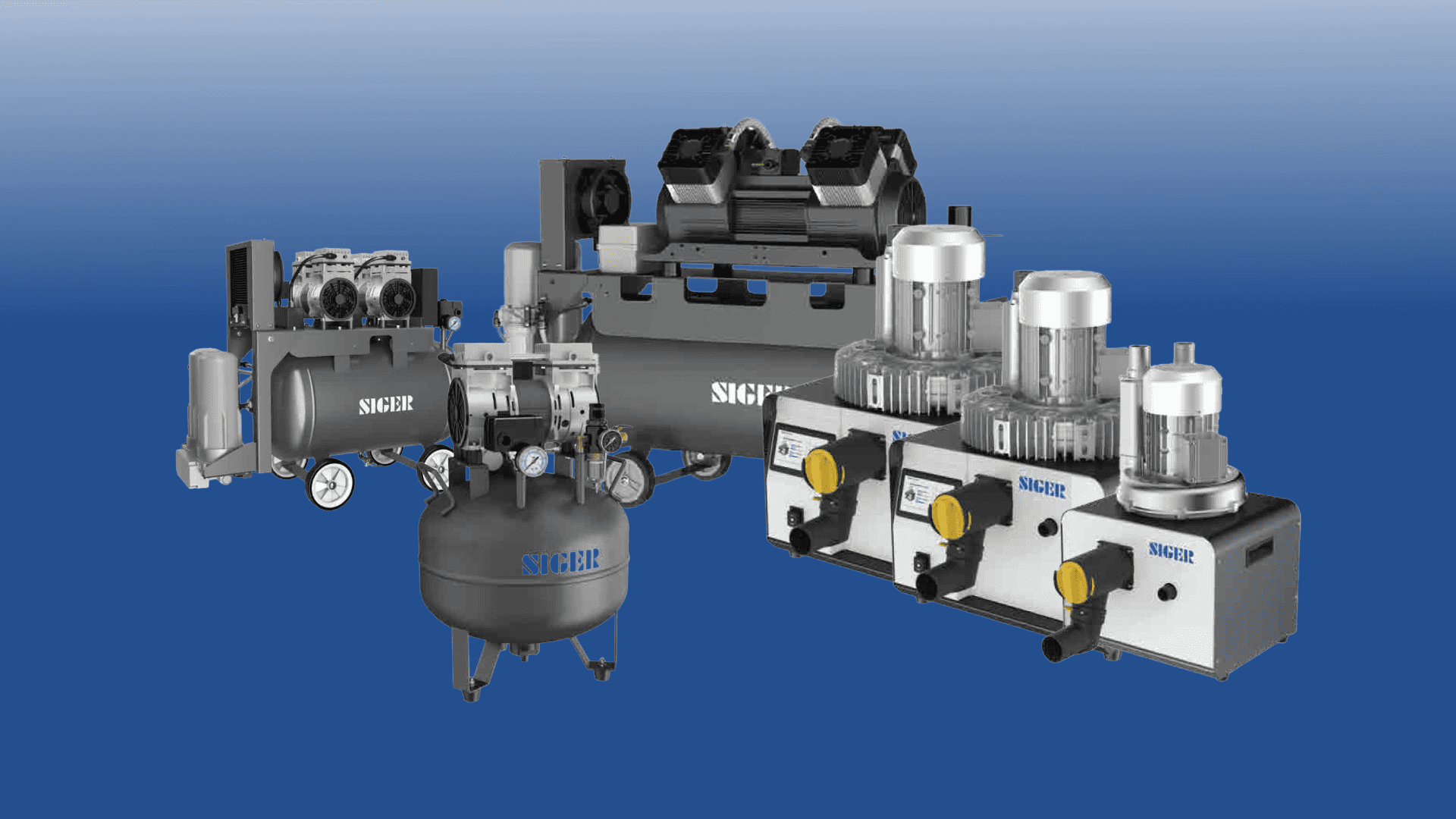 Przykładowa konfiguracja instalacji sprężonego powietrza i ssania