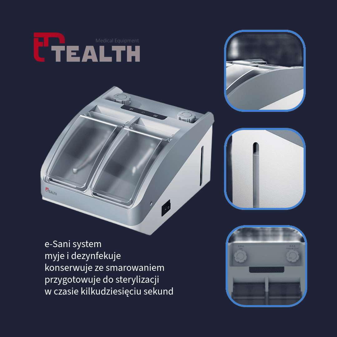 System konserwacji końcówek stomatologicznych Tealth e-Sani do mycia, dezynfekcji i smarowania