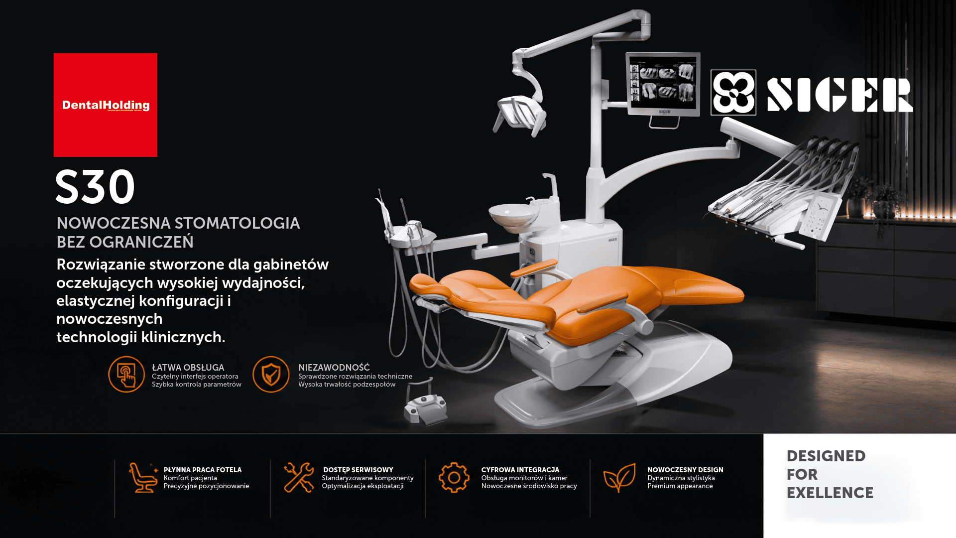 Unit stomatologiczny SIGER S30 – fotel dentystyczny do nowoczesnego gabinetu