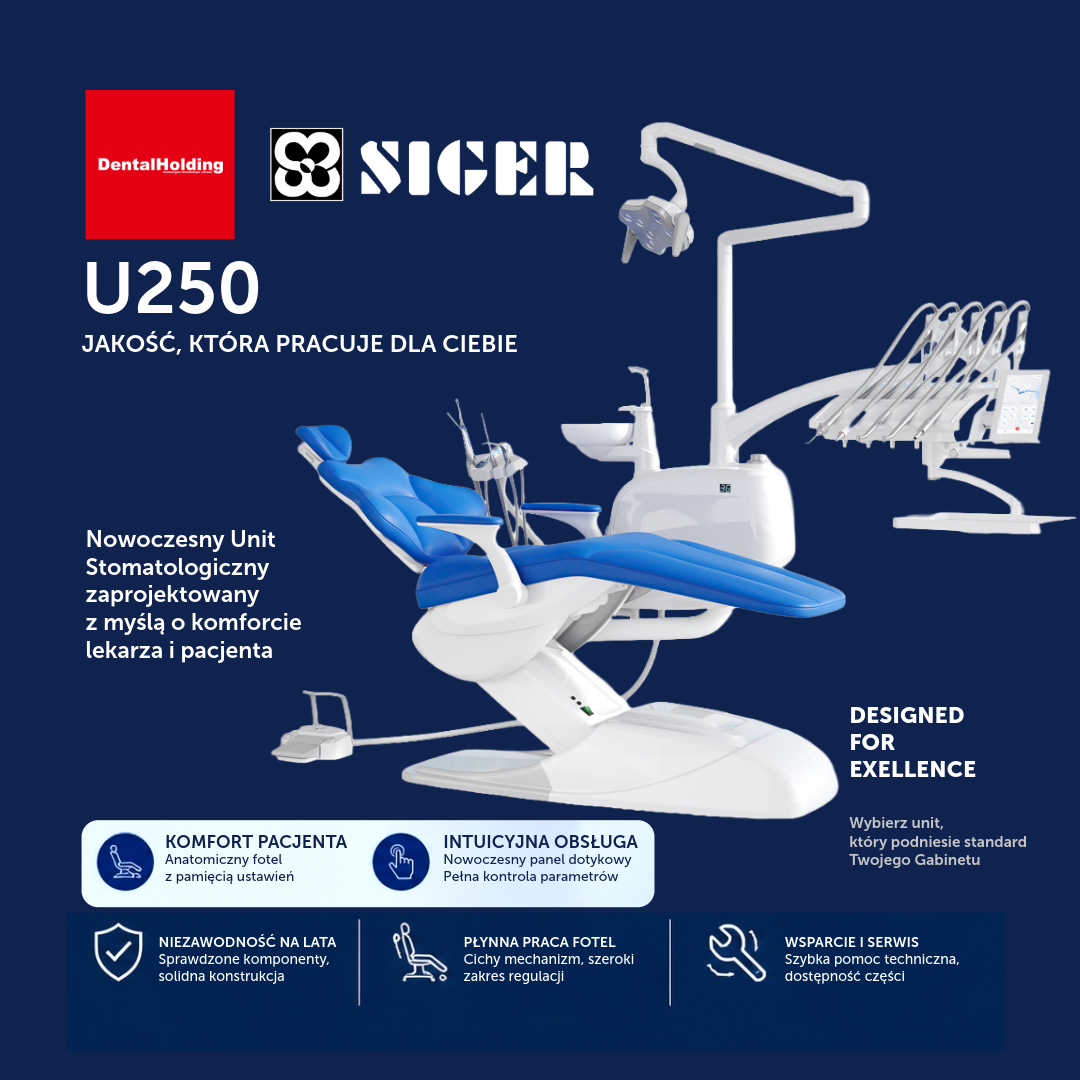 Unit stomatologiczny SIGER U250 – konfiguracja wyposażenia gabinetu dentystycznego